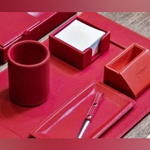 Campo Marzio Card Holder Blueberry Pebbled Leather Desk Business Office - BLUE